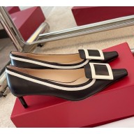 Roger Vivier Viv' Canard Pumps in leather White, Black 2025