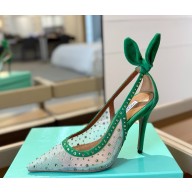 ‎Aquazzura Bow Tie Crystal Tulle Pumps 105mm green 2025