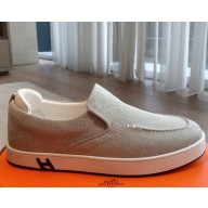 ‎Hermes women/men Kiddy slip-on sneaker  in denim and suede goatskin 02 2025