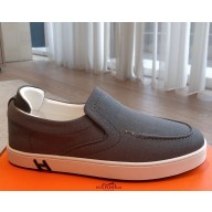 ‎Hermes women/men Kiddy slip-on sneaker  in denim and suede goatskin 05 2025