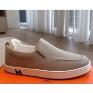 ‎Hermes women/men Kiddy slip-on sneaker  in denim and suede goatskin 06 2025
