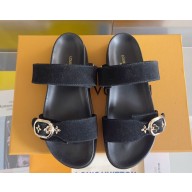 ‎Louis Vuitton LV x TM Bom Dia Flat Comfort Mule suede black 2025