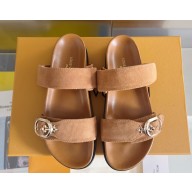 ‎Louis Vuitton LV x TM Bom Dia Flat Comfort Mule suede brown 2025