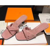 ‎Hermes Giny 55 sandals suede goatskin pink 2025