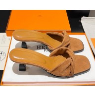 ‎Hermes Giny 55 sandals suede goatskin brown 2025