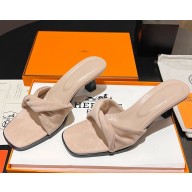 ‎Hermes Giny 55 sandals suede goatskin beige 2025
