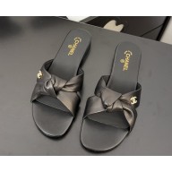 Chanel lambskin mules black 2025 