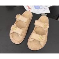 Chanel Shiny Lambskin mules Sandals beige 2025 
