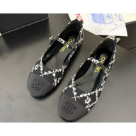 Chanel Mary Janes Cotton & Grosgrain G46379 stamp White & Black 2025