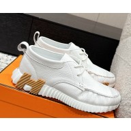 Hermes women/men Ketch sneaker in deerskin white 2025