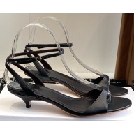 THE ROW Vika Leather Ankle-Strap Sandals Black 2025