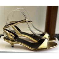 THE ROW Vika Leather Ankle-Strap Sandals gold 2025