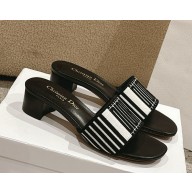 ‎Dior Dway Heeled Slide Embroidered Cotton heel 4.5cm 02 2025