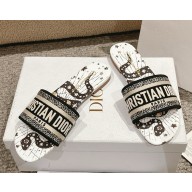 ‎Dior Dway Heeled Slide Embroidered Cotton heel 4.5cm/flat 14 2025