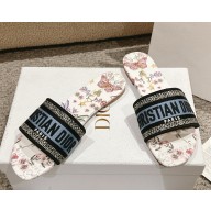 ‎Dior Dway Heeled Slide Embroidered Cotton heel 4.5cm/flat 15 2025