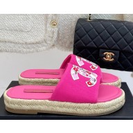Chanel CC logo fisherman slippers rose red 2025