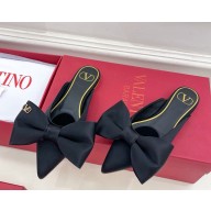 Valentino Garavani silk mules with bow black 2025