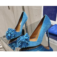 Aquazzura heel 10.5cm/flat Couturier pumps with tassels blue 2025
