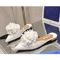 Aquazzura heel 10.5cm/flat Couturier Mule velvet white 2025