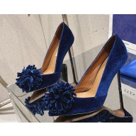 Aquazzura heel 10.5cm/flat Couturier pumps with tassels dark blue 2025
