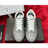 Chanel Denim & Suede Calfskin sneakers grey 2025