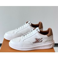 LOUIS VUITTON men's Beverly Hills Sneaker calf leather white/brown 2025