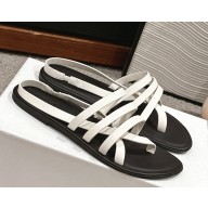 The Row LINE leather sandal Greige & Black 2025