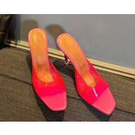 Amina Muaddi Alexa Glass 100mm PVC mule Fuchsia 2025
