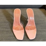 Amina Muaddi Alexa Glass 100mm PVC mule light pink 2025