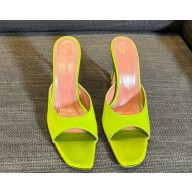 Amina Muaddi Satin Alexa Mules 100mm green 2025
