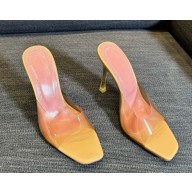 Amina Muaddi Alexa Glass 100mm PVC mule yellow 2025