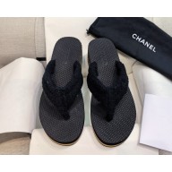 Chanel Towel flip-flops mules black platform 4.5cm 2025