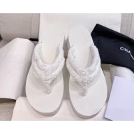 Chanel Towel flip-flops mules white platform 4.5cm 2025