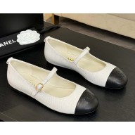 Chanel Mary Janes Cotton & Lambskin G46379 White & Black 2025