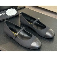 Chanel Mary Janes Cotton & Lambskin G46379 Black 2025