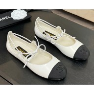 Chanel Mary Janes Lambskin & Grosgrain G46324 Ivory & Black 2025