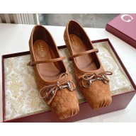 GUCCI Women's Horsebit ballet flat Light brown mini GG suede 814413 2025
