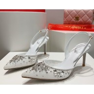 RENÉ CAOVILLA Elegant Slingbacks Cinderella 75mm white 2025