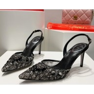 RENÉ CAOVILLA Elegant Slingbacks Cinderella 75mm black 2025