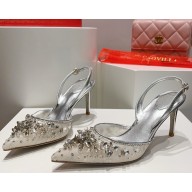 RENÉ CAOVILLA Silver Slingbacks Cinderella 75mm 2025