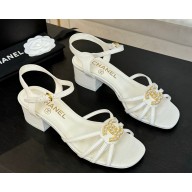 Chanel Sandals Lambskin white G46274 heel 4.5cm 2025