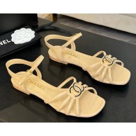 Chanel Sandals Lambskin beige G46275 2025