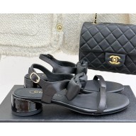 Chanel Sandals Lambskin black G46193 2025
