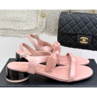 Chanel Sandals Lambskin Light Pink G46193 2025