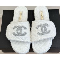 Chanel CC Logo Towel Slide white 2025