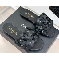 Chanel mules Kidskin & Strass black G46231 2025