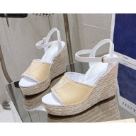 Louis Vuitton 1ACZHX Helios Wedge Sandal white Raffia heel 11.5cm platform 6cm 2025