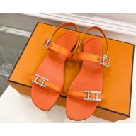 Hermes women's sandal calfskin orange 2025