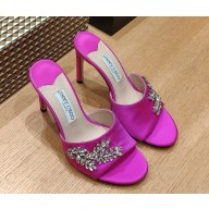 Jimmy Choo Stacy 100 mules Satin Crystal fuchsia 2025