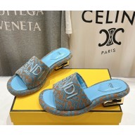 Fendi heel 4.5cm Technical Fabric slides 05 2025